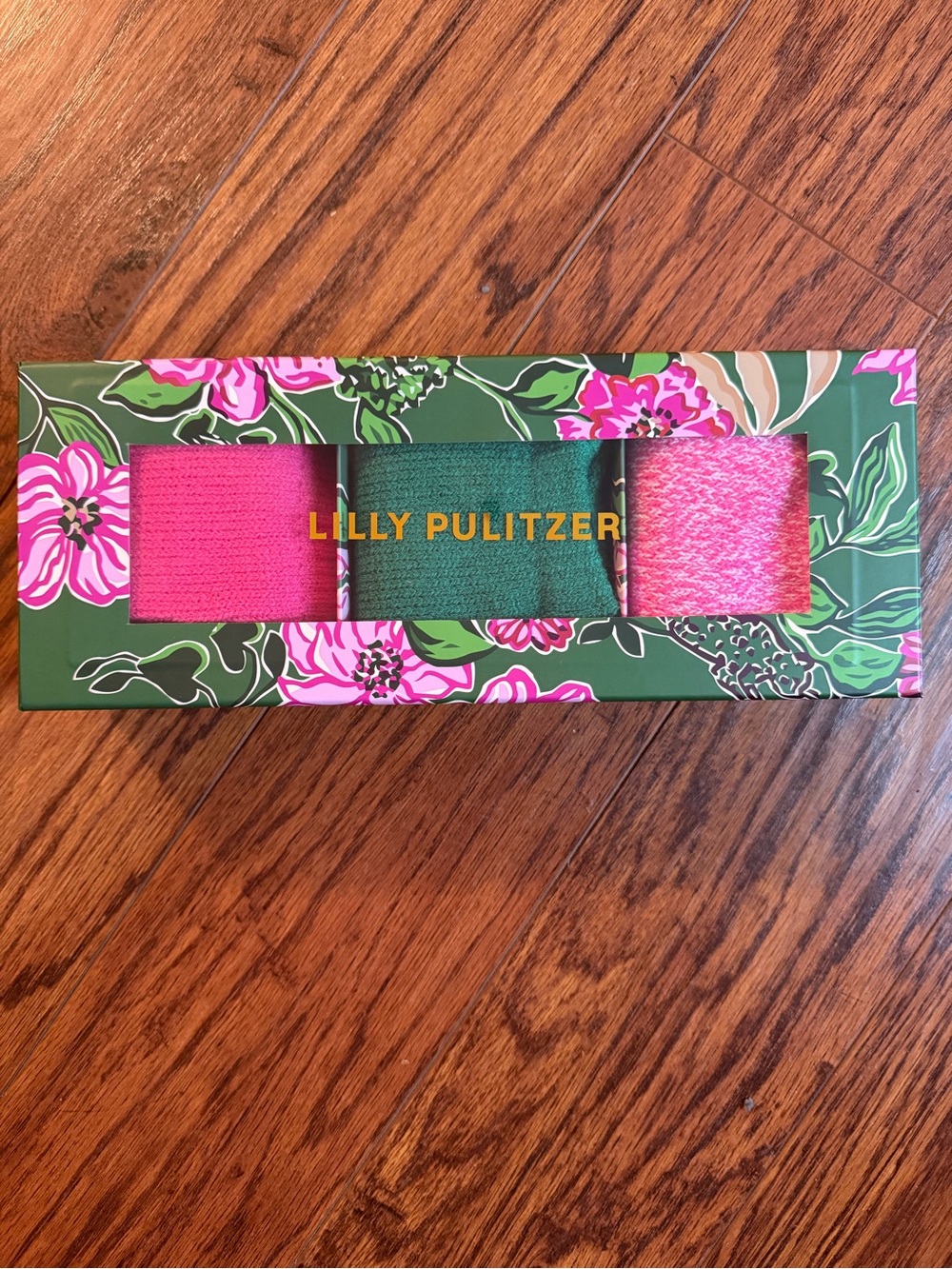Lilly Pulitzer Pink and Green Sock Gift Trio